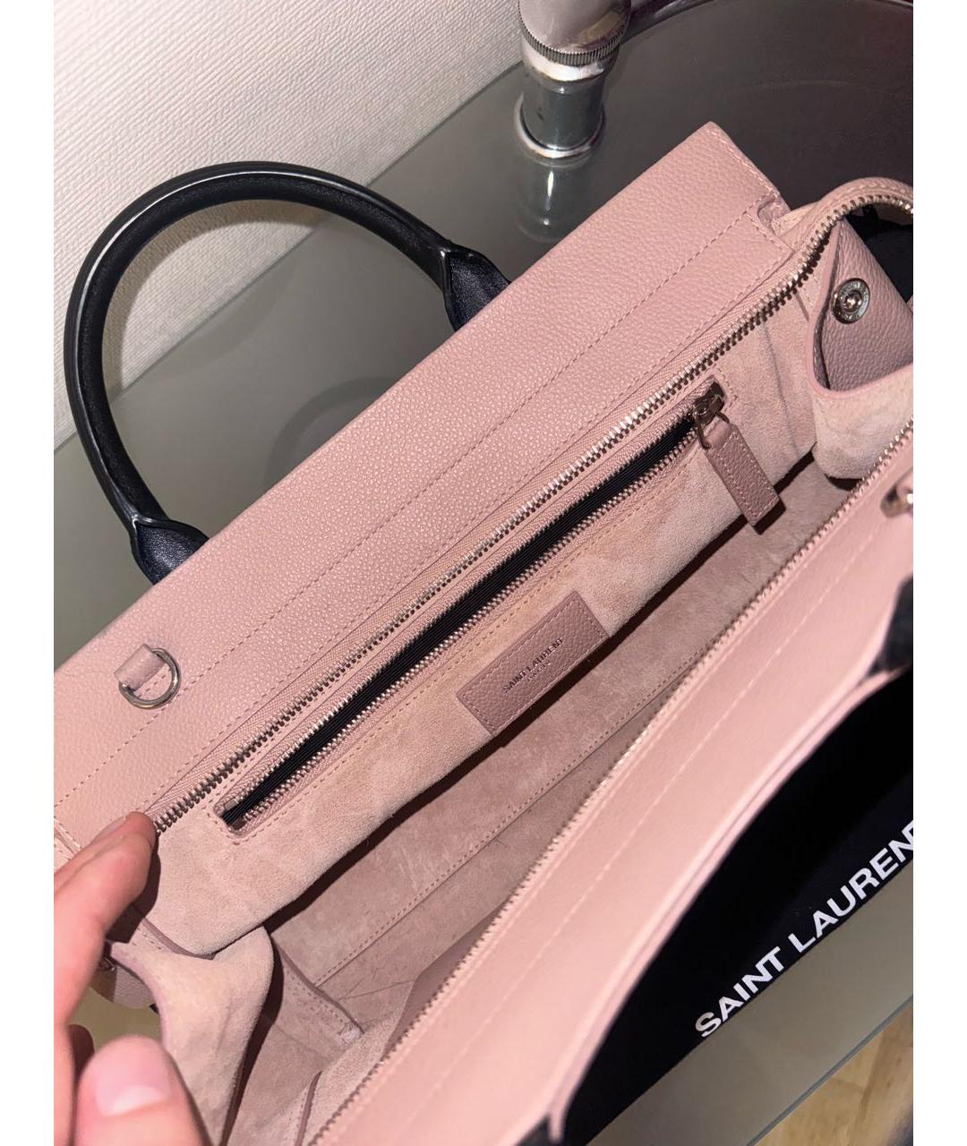 SAINT LAURENT Розовая сумка с короткими ручками, фото 8