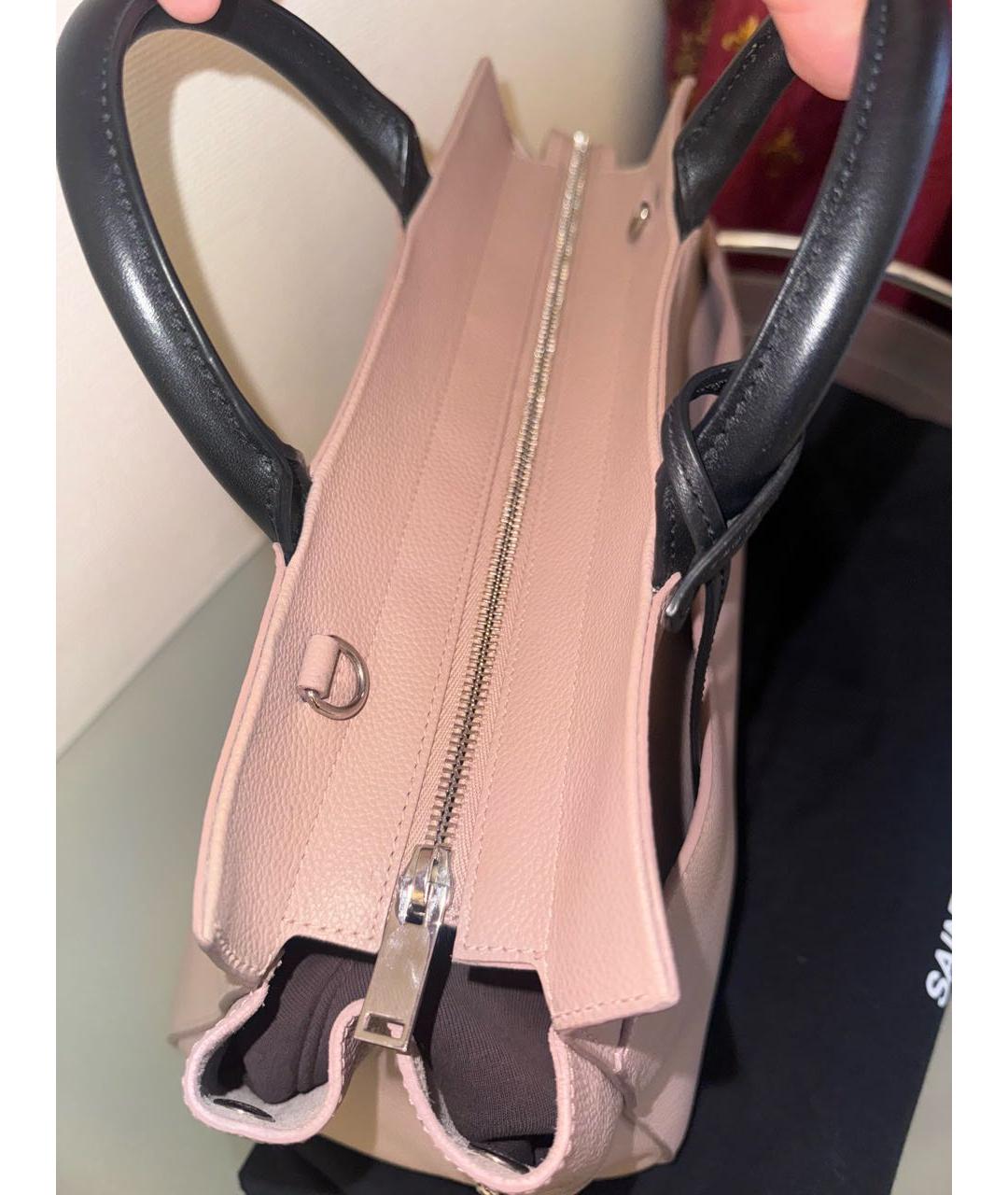 SAINT LAURENT Розовая сумка с короткими ручками, фото 4
