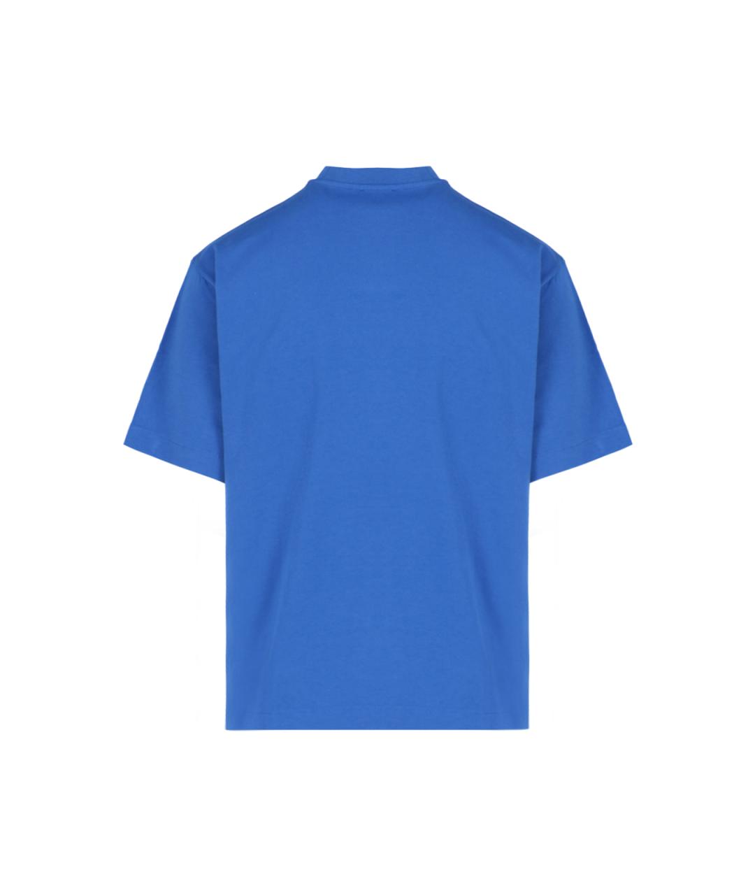 OFF-WHITE Синяя хлопковая футболка, фото 2