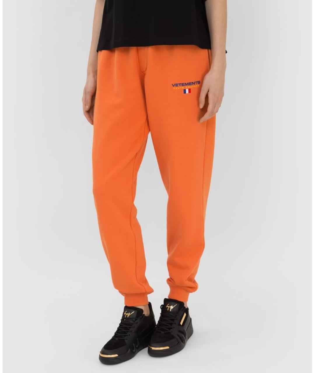 VETEMENTS Оранжевое хлопковые спортивные брюки и шорты, фото 3