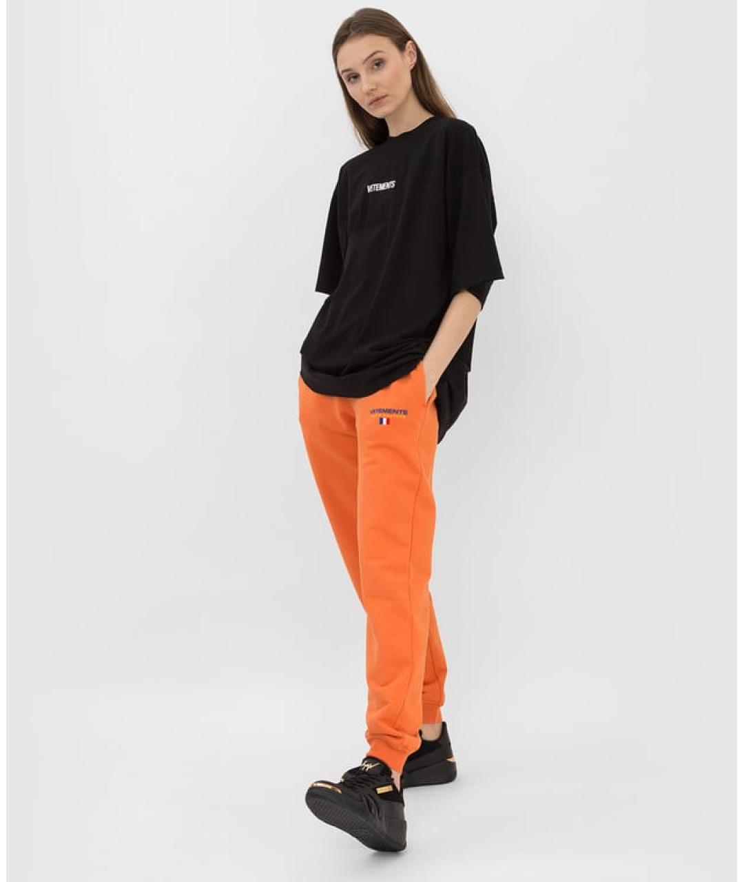 VETEMENTS Оранжевое хлопковые спортивные брюки и шорты, фото 2