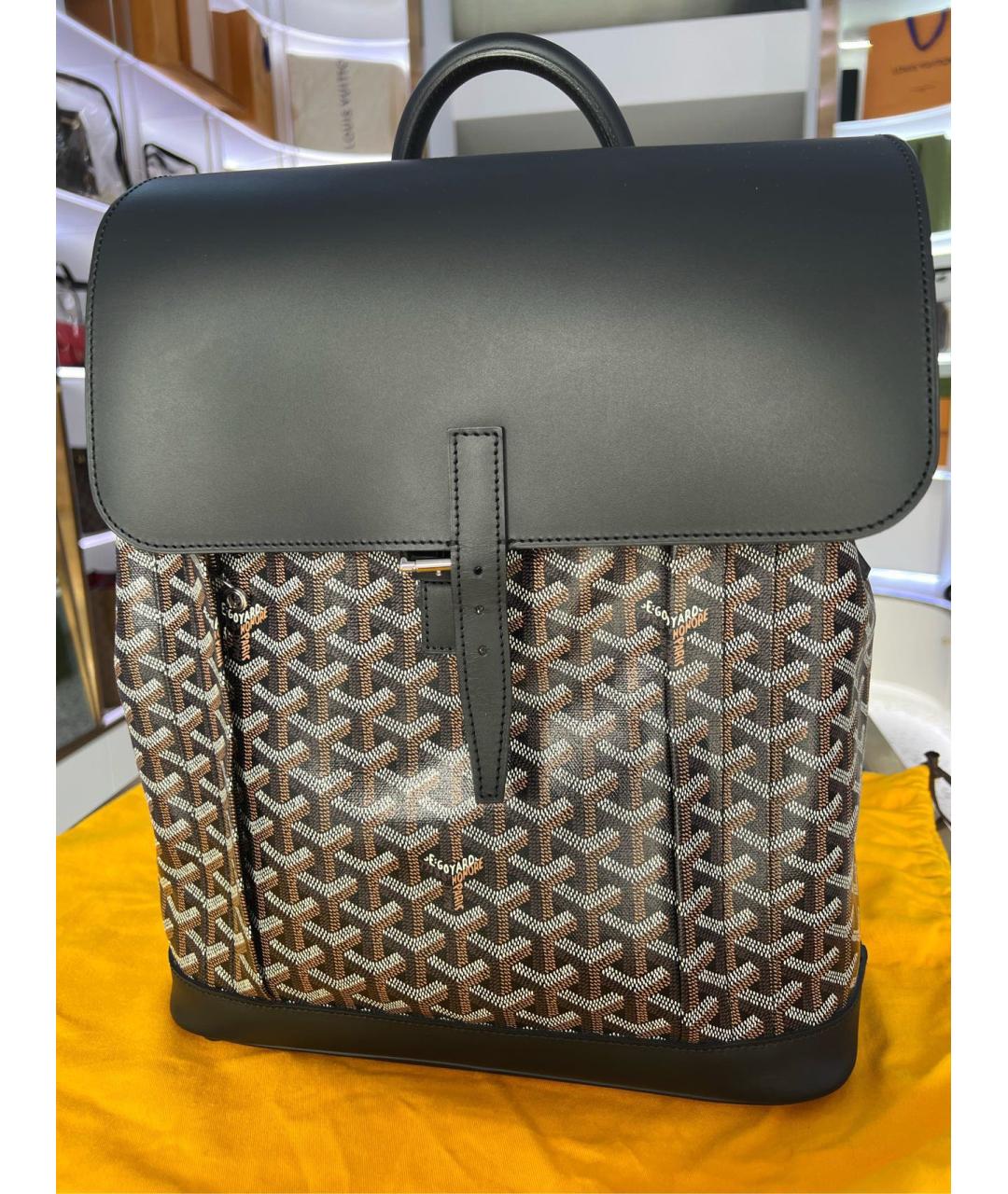 GOYARD Черный рюкзак из искусственной кожи, фото 6