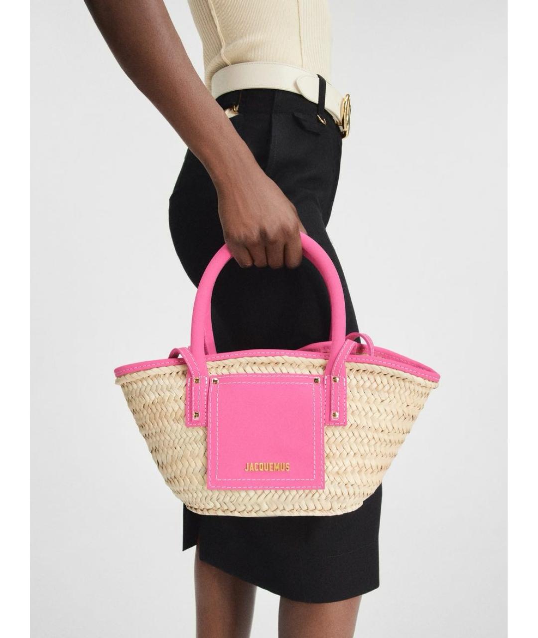 JACQUEMUS Розовая пляжная сумка, фото 3