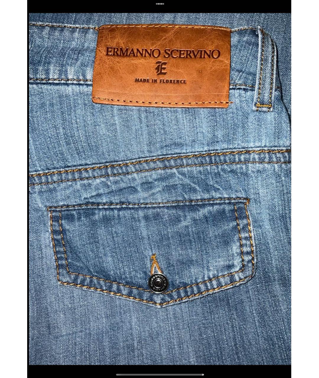 ERMANNO SCERVINO Голубые хлопковые прямые джинсы, фото 5