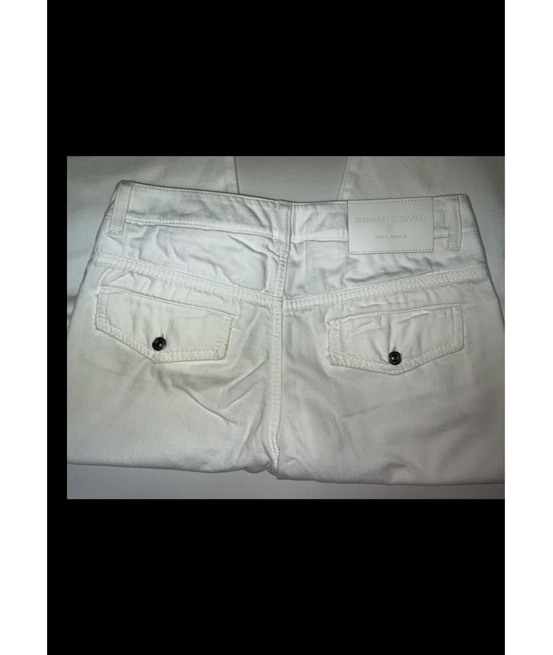 ERMANNO SCERVINO Белые хлопковые прямые джинсы, фото 4