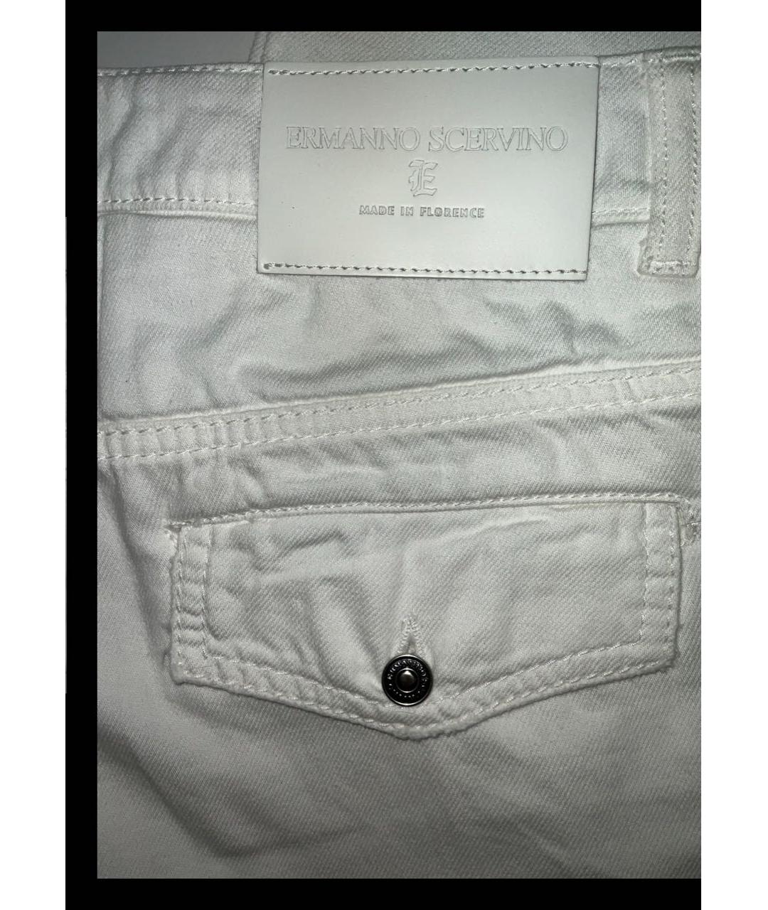 ERMANNO SCERVINO Белые хлопковые прямые джинсы, фото 5