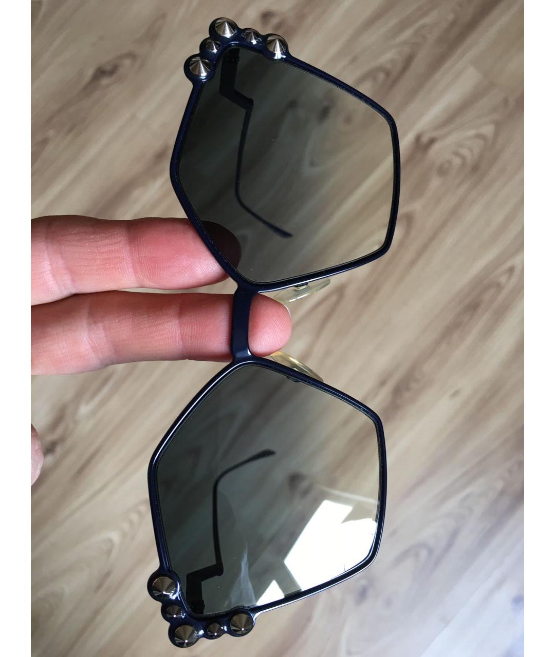 FENDI Темно-синие металлические солнцезащитные очки, фото 2