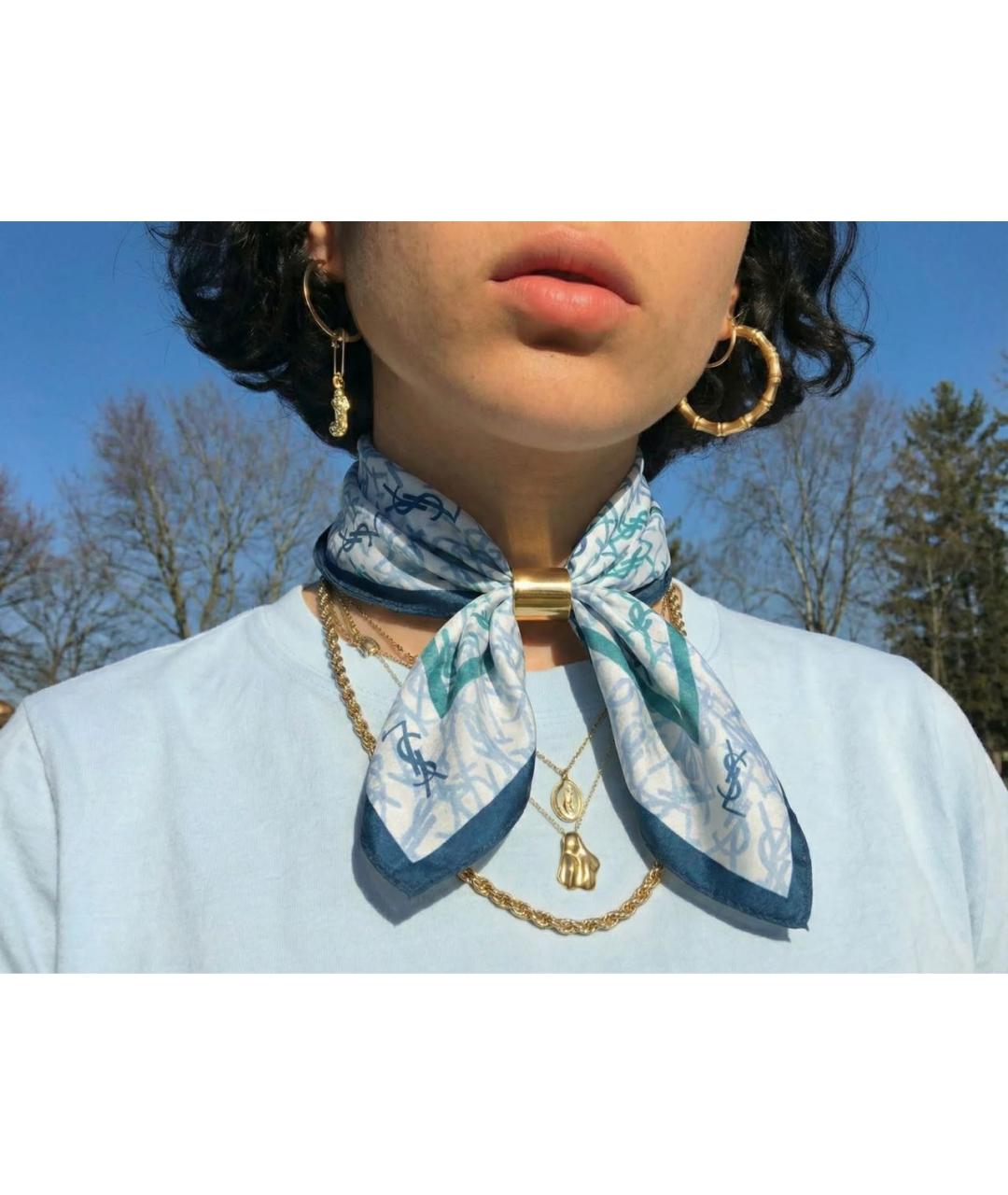 SAINT LAURENT Мульти хлопковый платок, фото 4