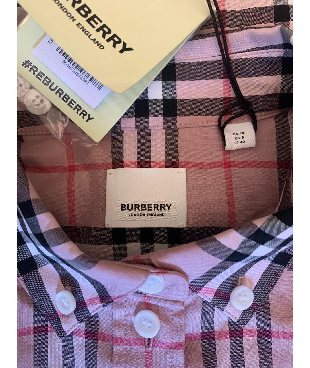 BURBERRY Розовая хлопковая рубашка, фото 2