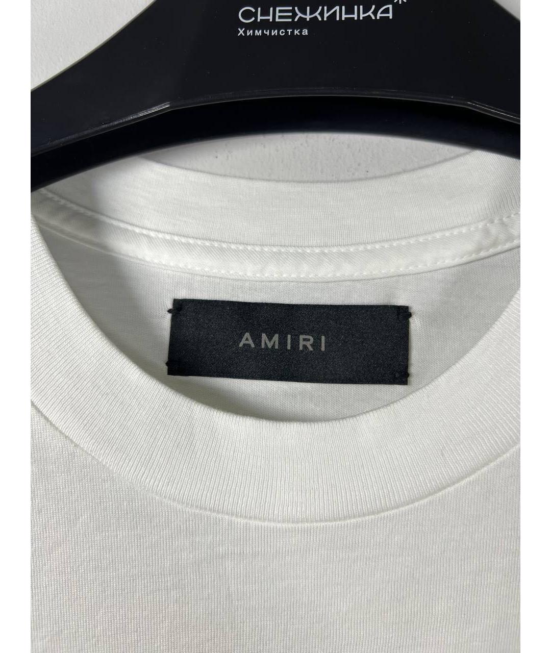 AMIRI Белая хлопковая футболка, фото 4