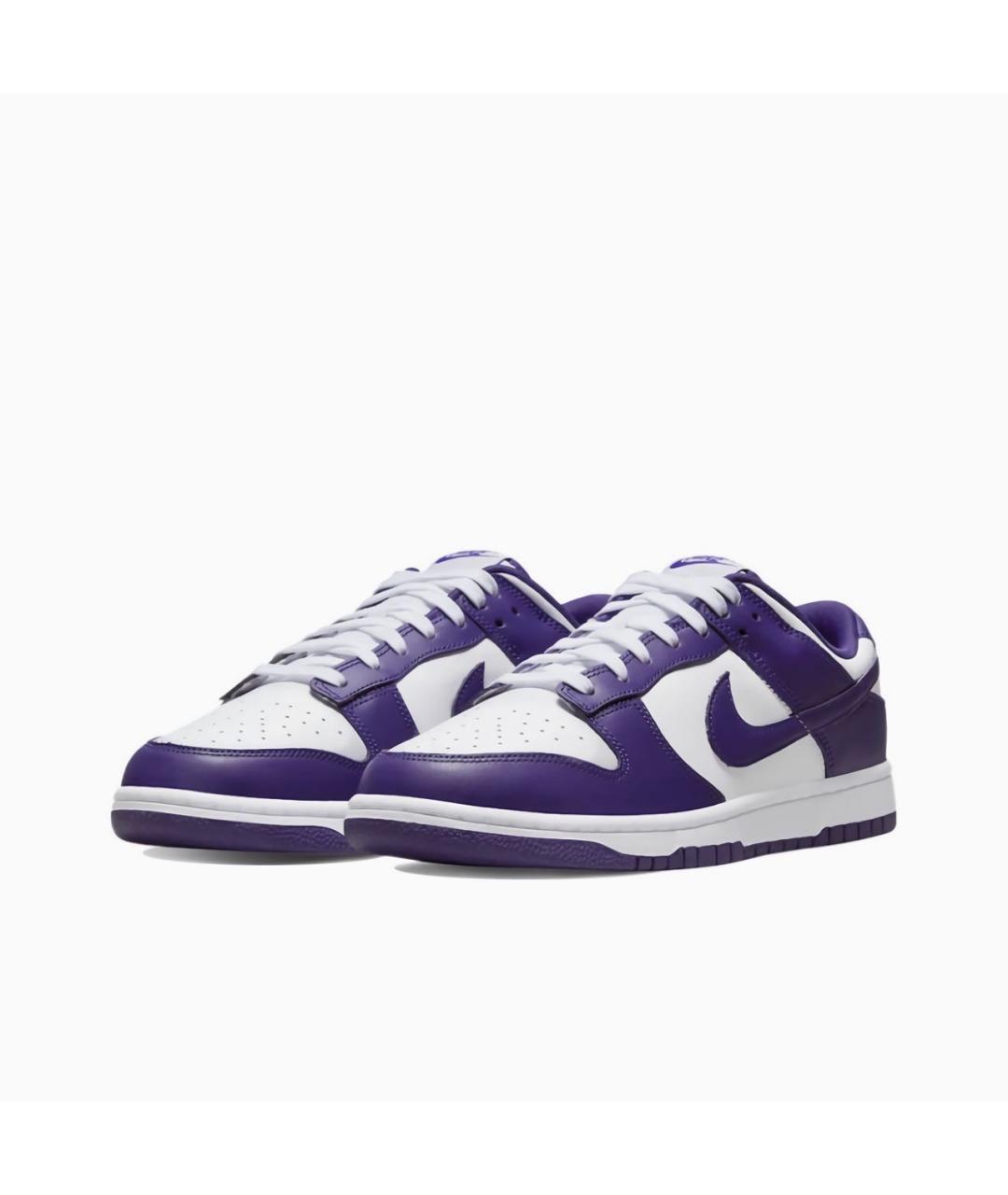 NIKE Фиолетовые кожаные низкие кроссовки / кеды, фото 2
