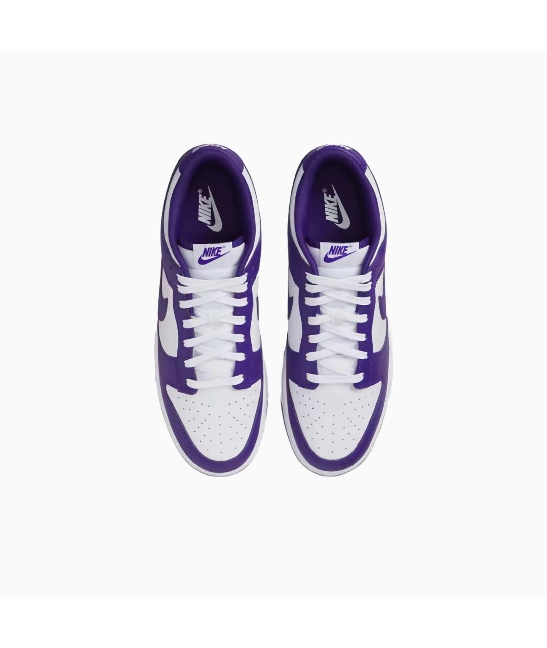 NIKE Фиолетовые кожаные низкие кроссовки / кеды, фото 3