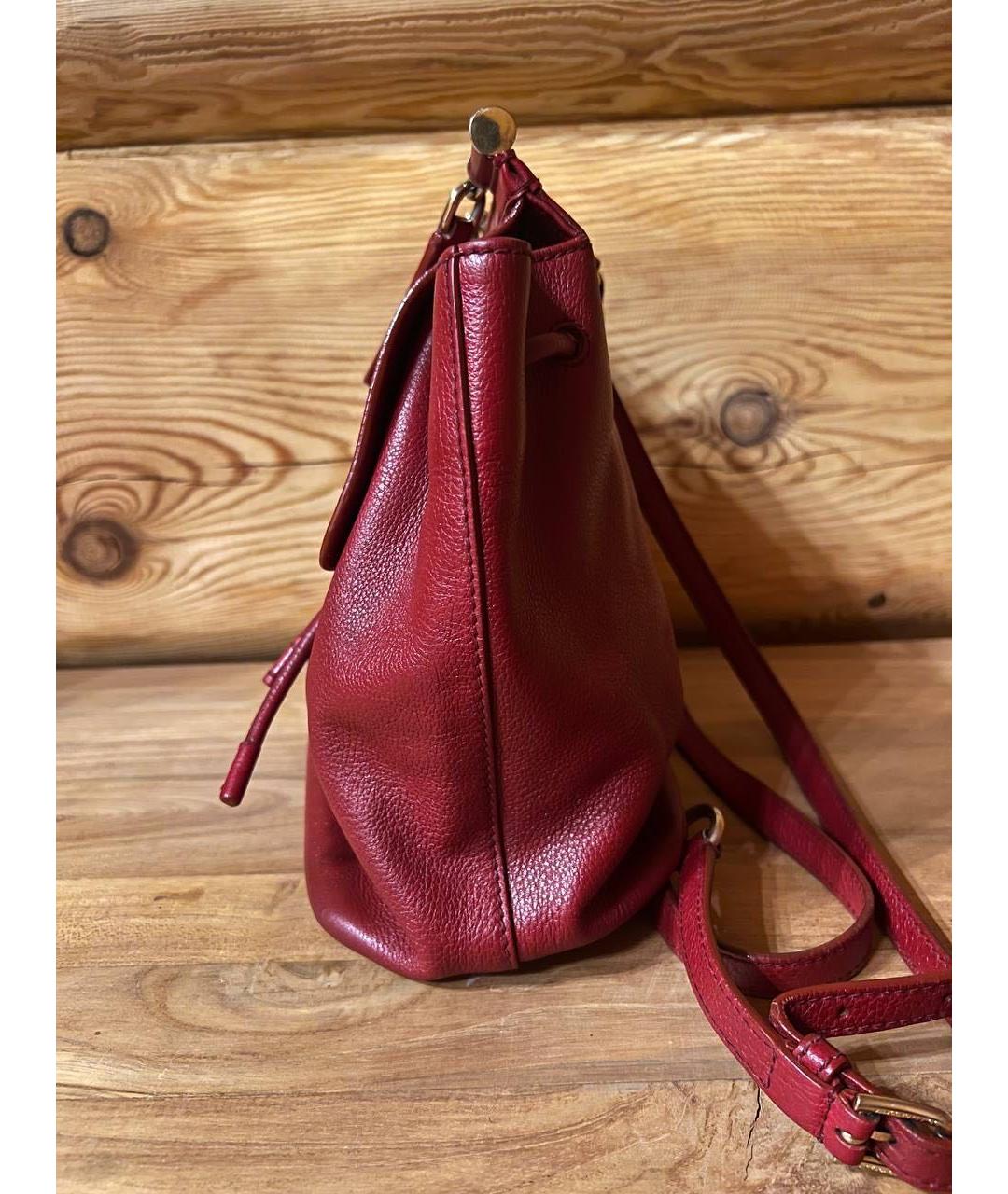 DOLCE&GABBANA Бордовый кожаный рюкзак, фото 3