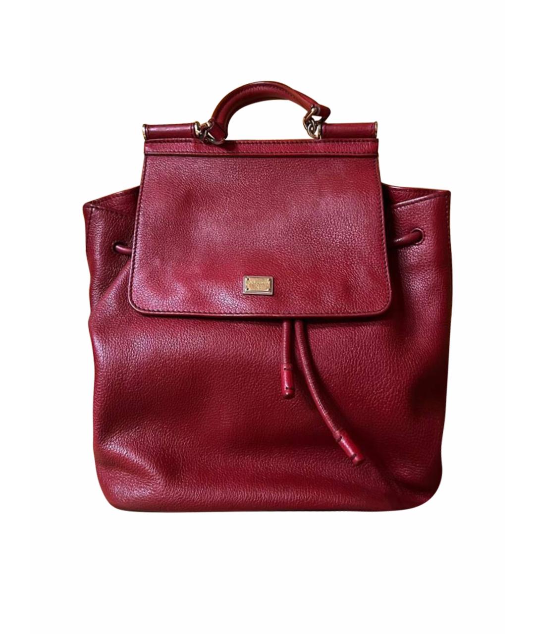 DOLCE&GABBANA Бордовый кожаный рюкзак, фото 1