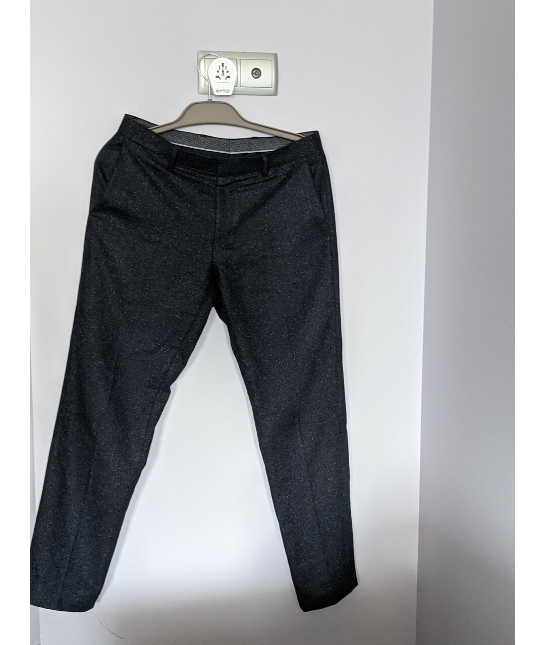HUGO BOSS Темно-синие полиэстеровые классические брюки, фото 4