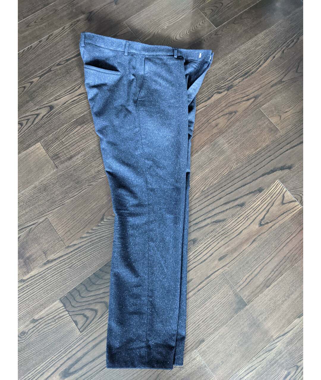 HUGO BOSS Темно-синие полиэстеровые классические брюки, фото 3