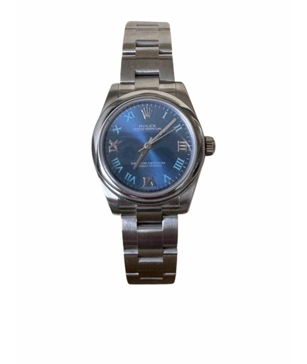 ROLEX Голубые металлические часы, фото 1