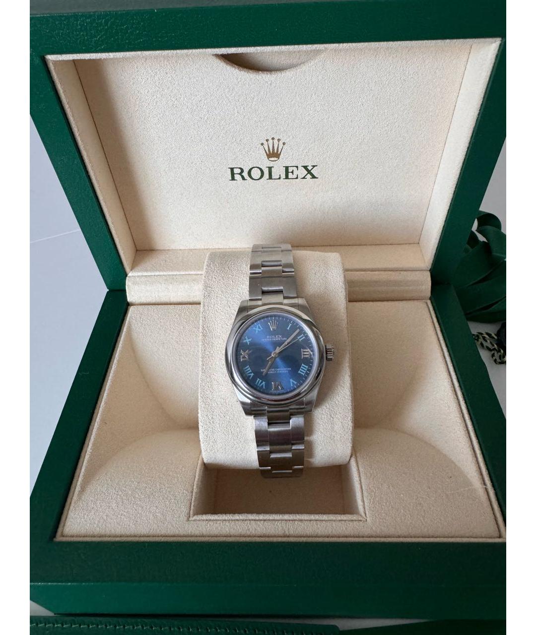 ROLEX Голубые металлические часы, фото 7