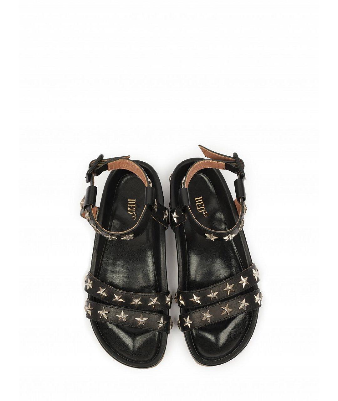 RED VALENTINO Черные кожаные сандалии, фото 4