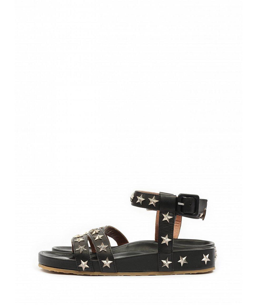 RED VALENTINO Черные кожаные сандалии, фото 6