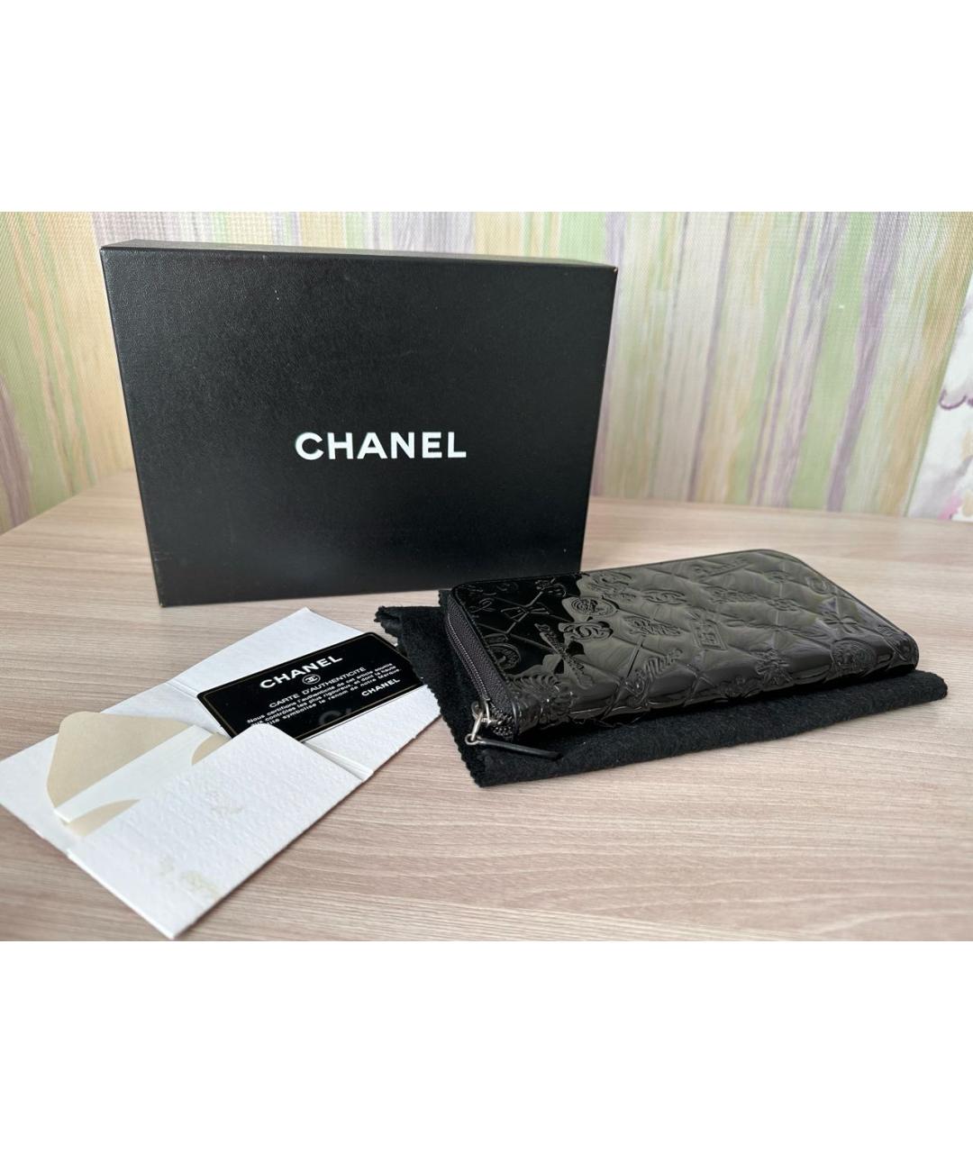 CHANEL PRE-OWNED Черный кожаный кошелек, фото 2