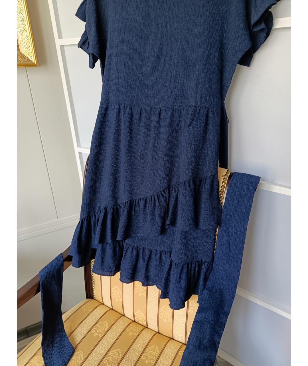 MICHAEL MICHAEL KORS Темно-синее вискозное повседневное платье, фото 4