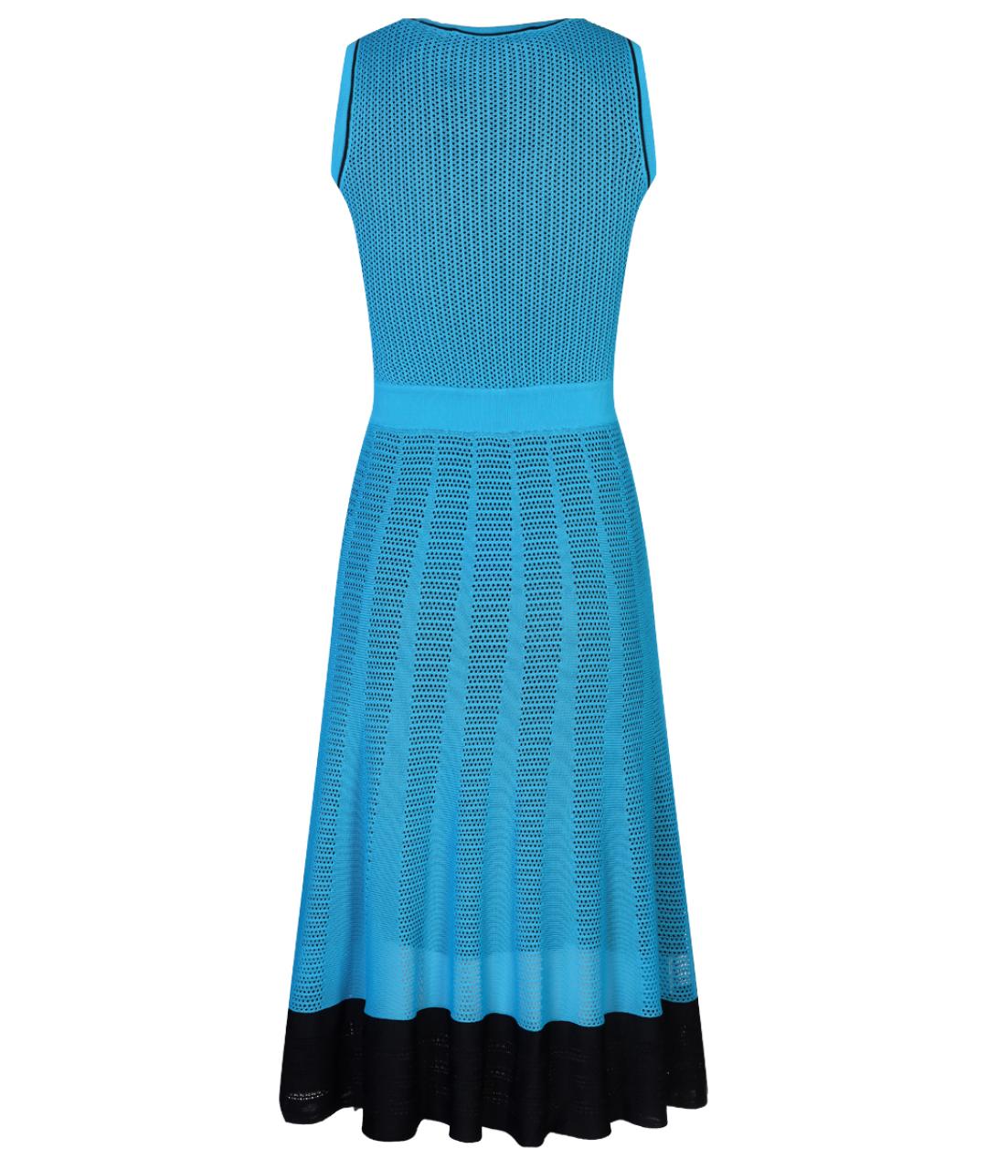 VERSACE Голубое вискозное повседневное платье, фото 2
