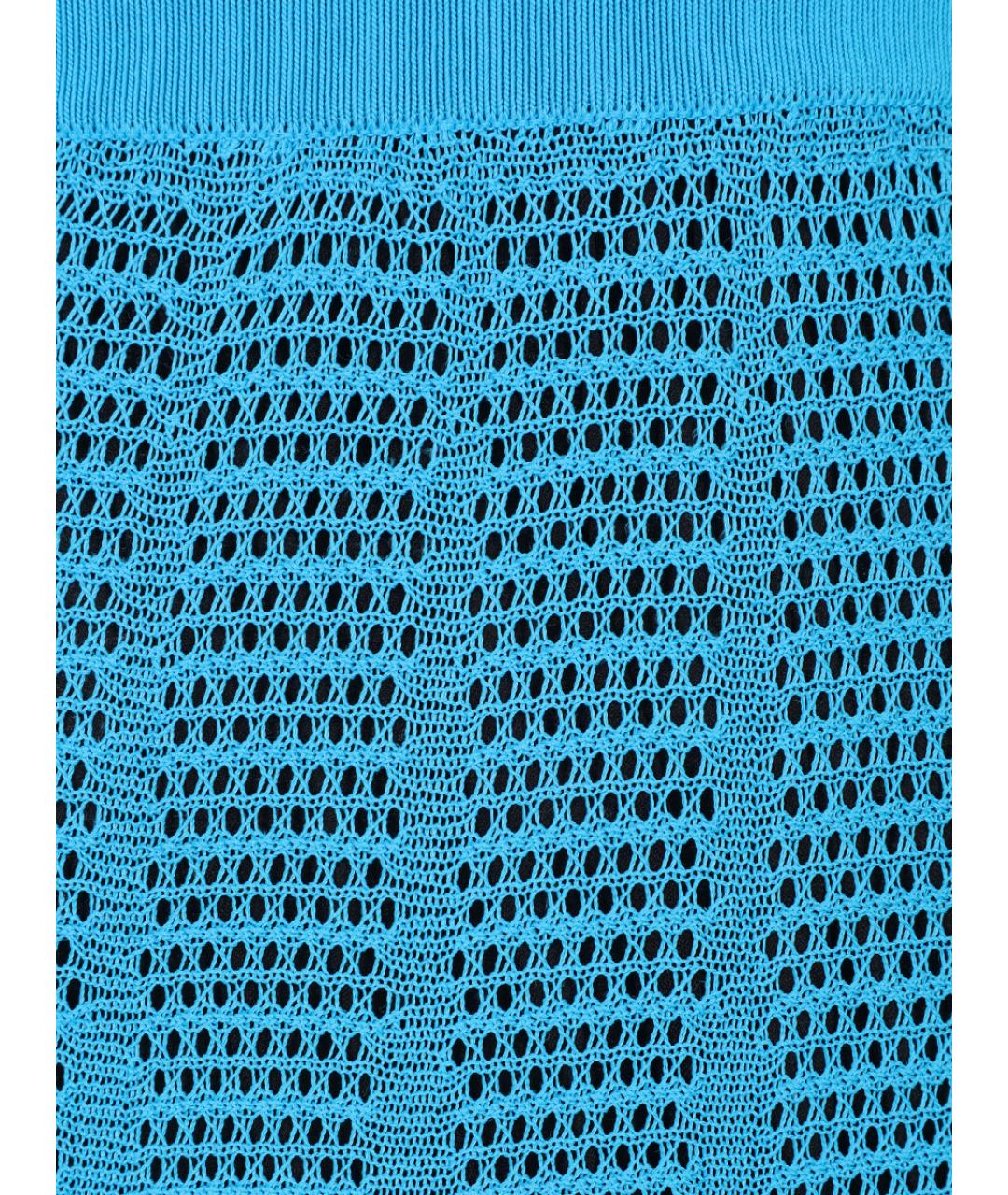 VERSACE Голубое вискозное повседневное платье, фото 3