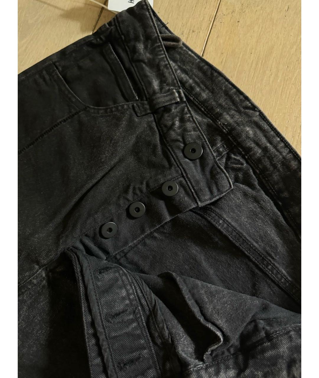 11 BY BORIS BIDJAN SABERI Черные хлопко-эластановые джинсы, фото 2