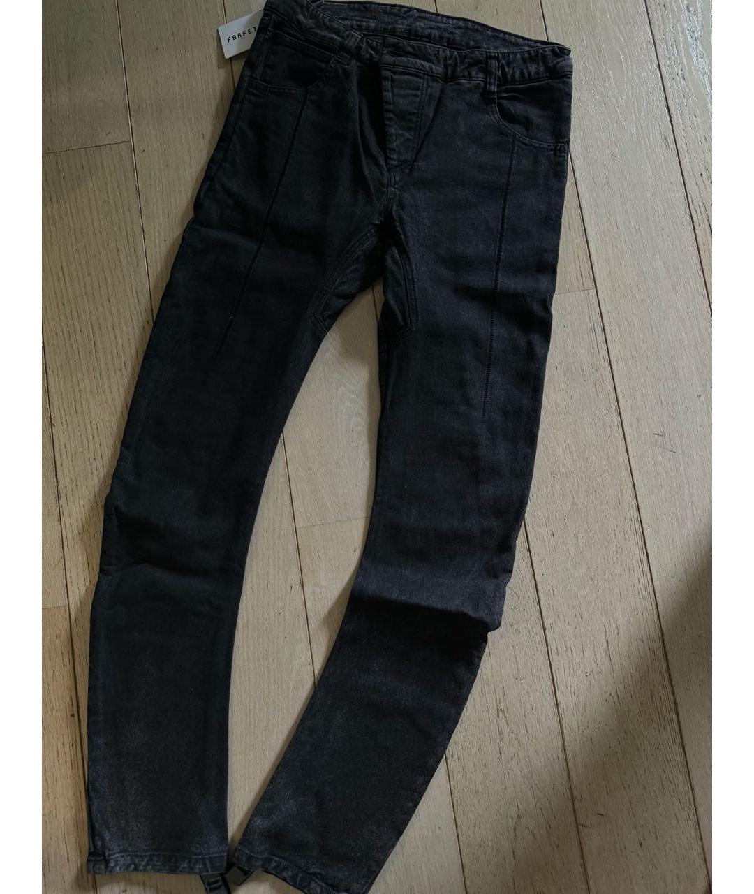 11 BY BORIS BIDJAN SABERI Черные хлопко-эластановые джинсы, фото 4