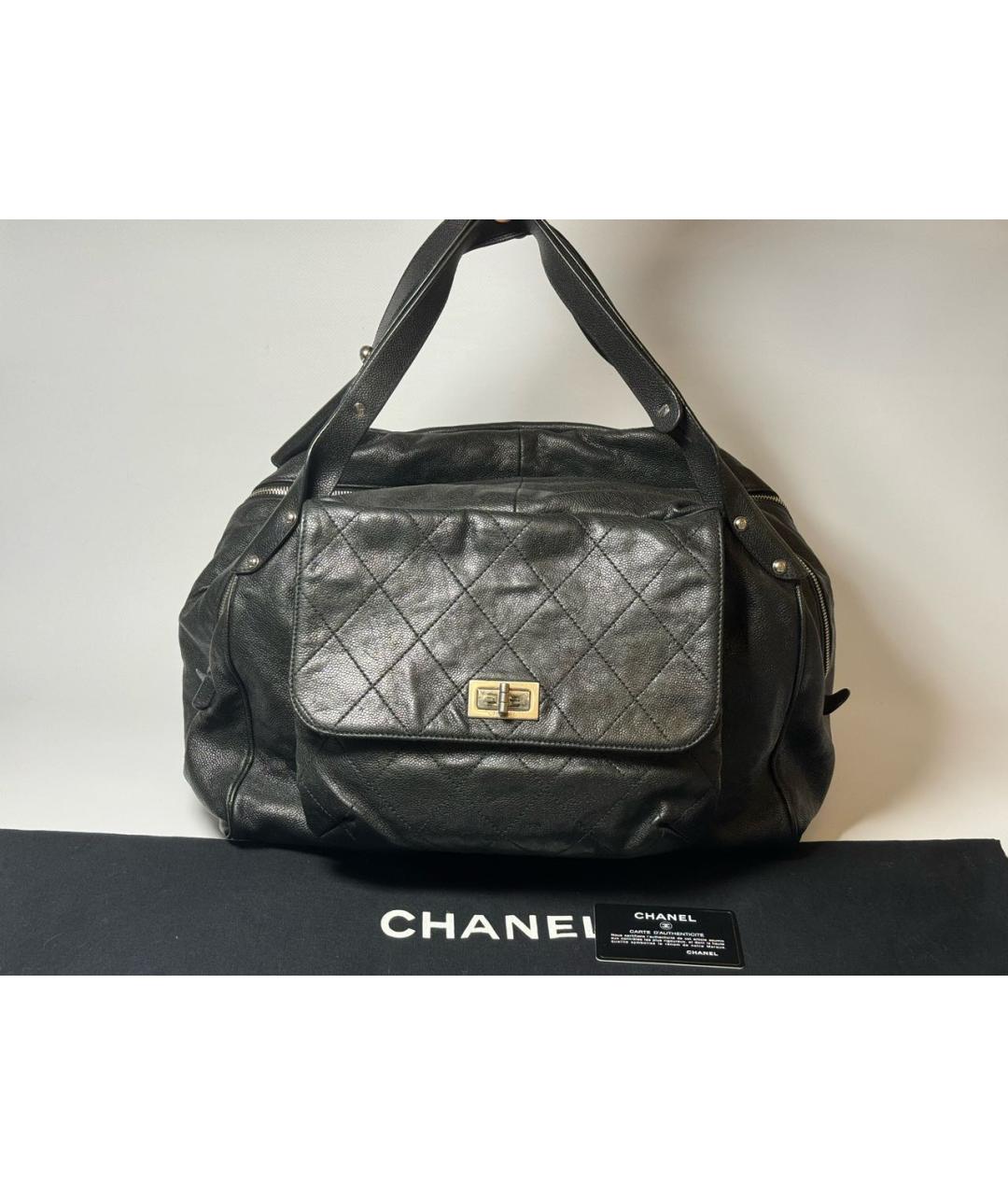 CHANEL PRE-OWNED Черная кожаная сумка тоут, фото 9