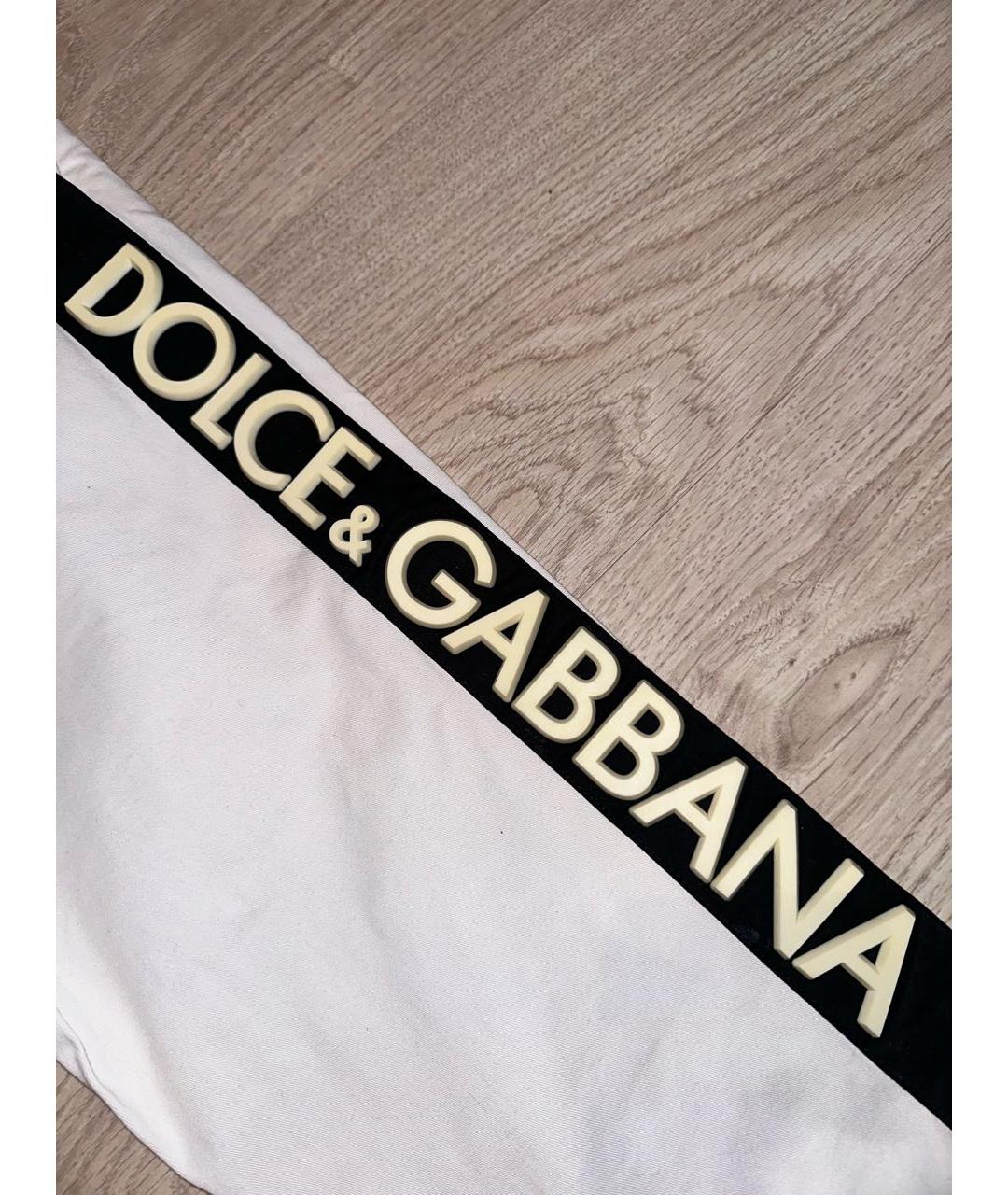 DOLCE&GABBANA Белые хлопковые повседневные брюки, фото 3