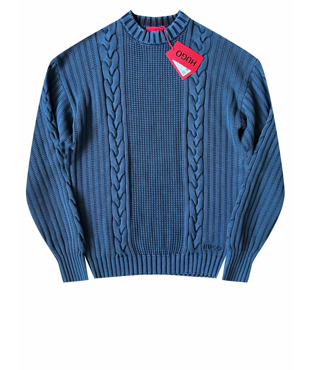 HUGO BOSS Синий хлопковый джемпер / свитер, фото 1