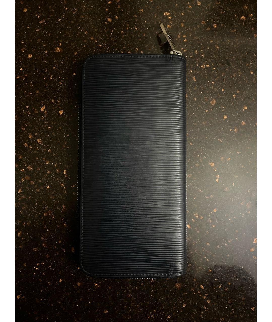 LOUIS VUITTON Черный кожаный кошелек, фото 6