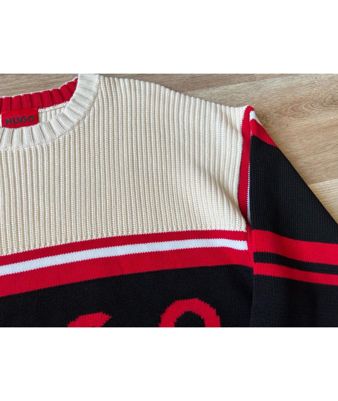 HUGO BOSS Бежевый хлопковый джемпер / свитер, фото 2