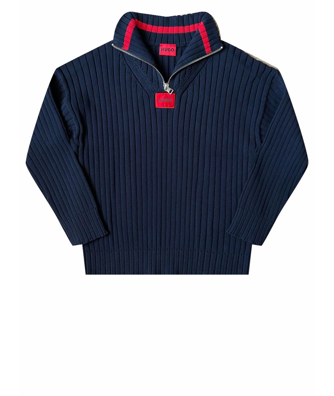 HUGO BOSS Темно-синий хлопковый джемпер / свитер, фото 1