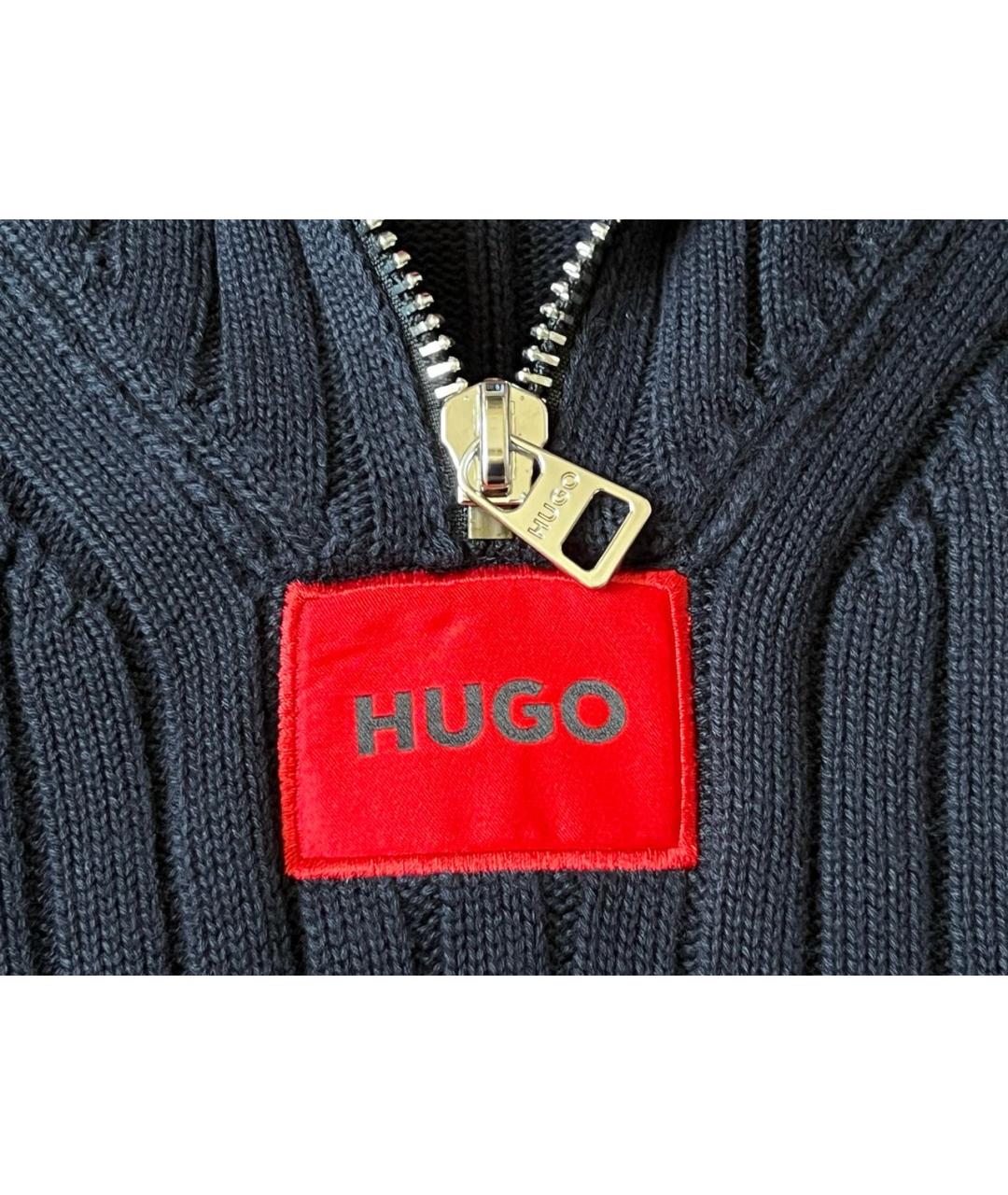 HUGO BOSS Темно-синий хлопковый джемпер / свитер, фото 4