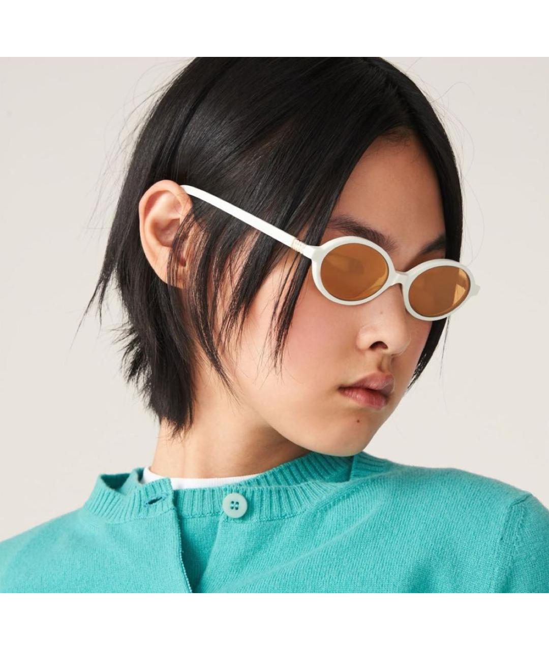 MIU MIU Белые солнцезащитные очки, фото 5