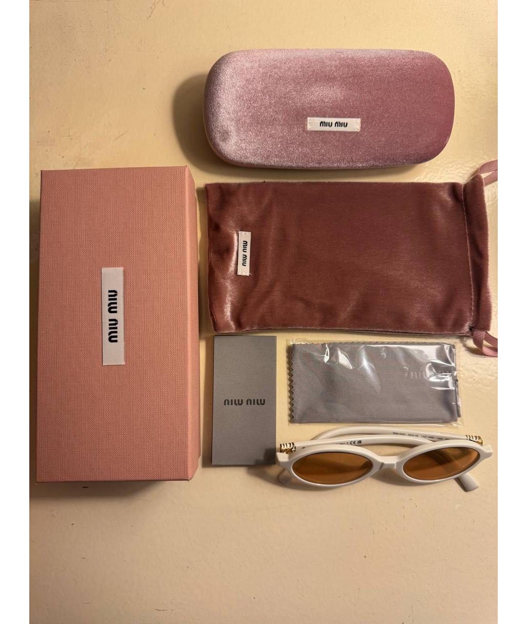MIU MIU Белые солнцезащитные очки, фото 4