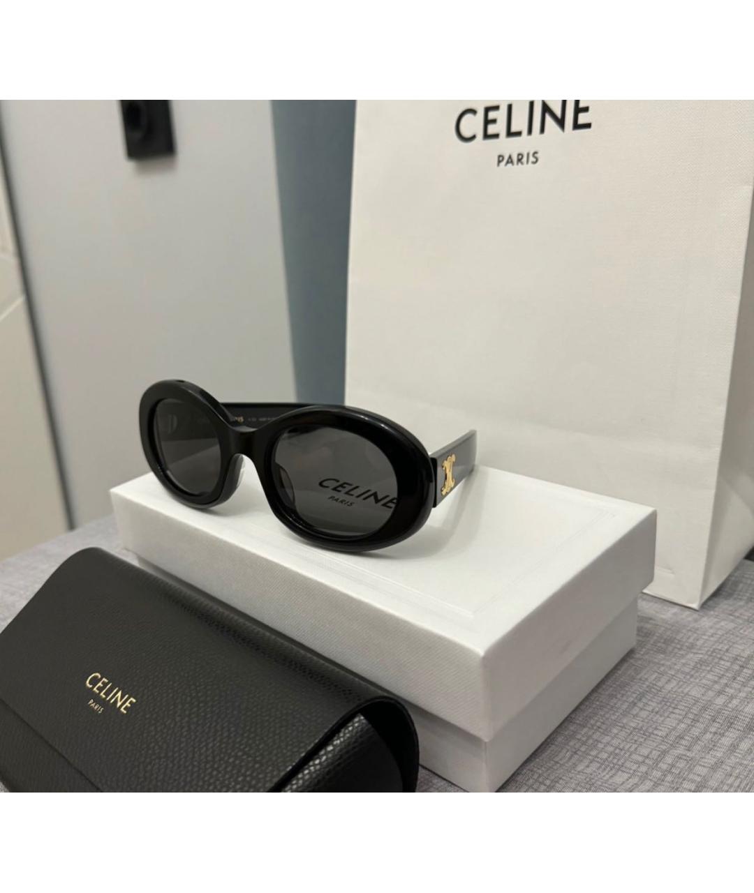 CELINE PRE-OWNED Черные солнцезащитные очки, фото 4