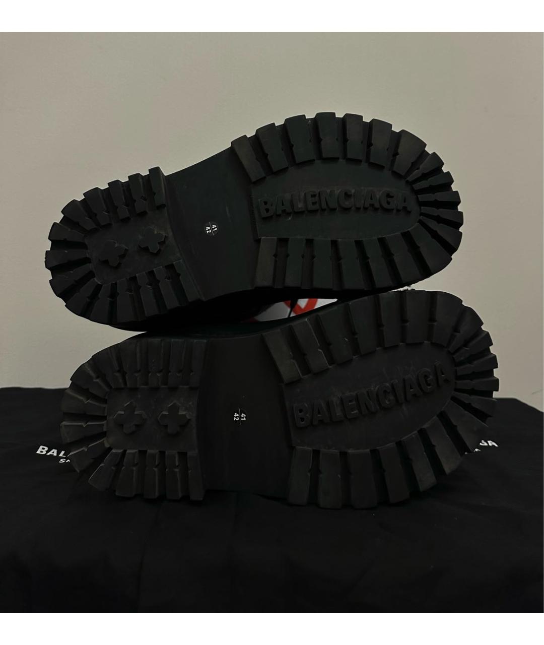 BALENCIAGA Черные синтетические высокие ботинки, фото 6
