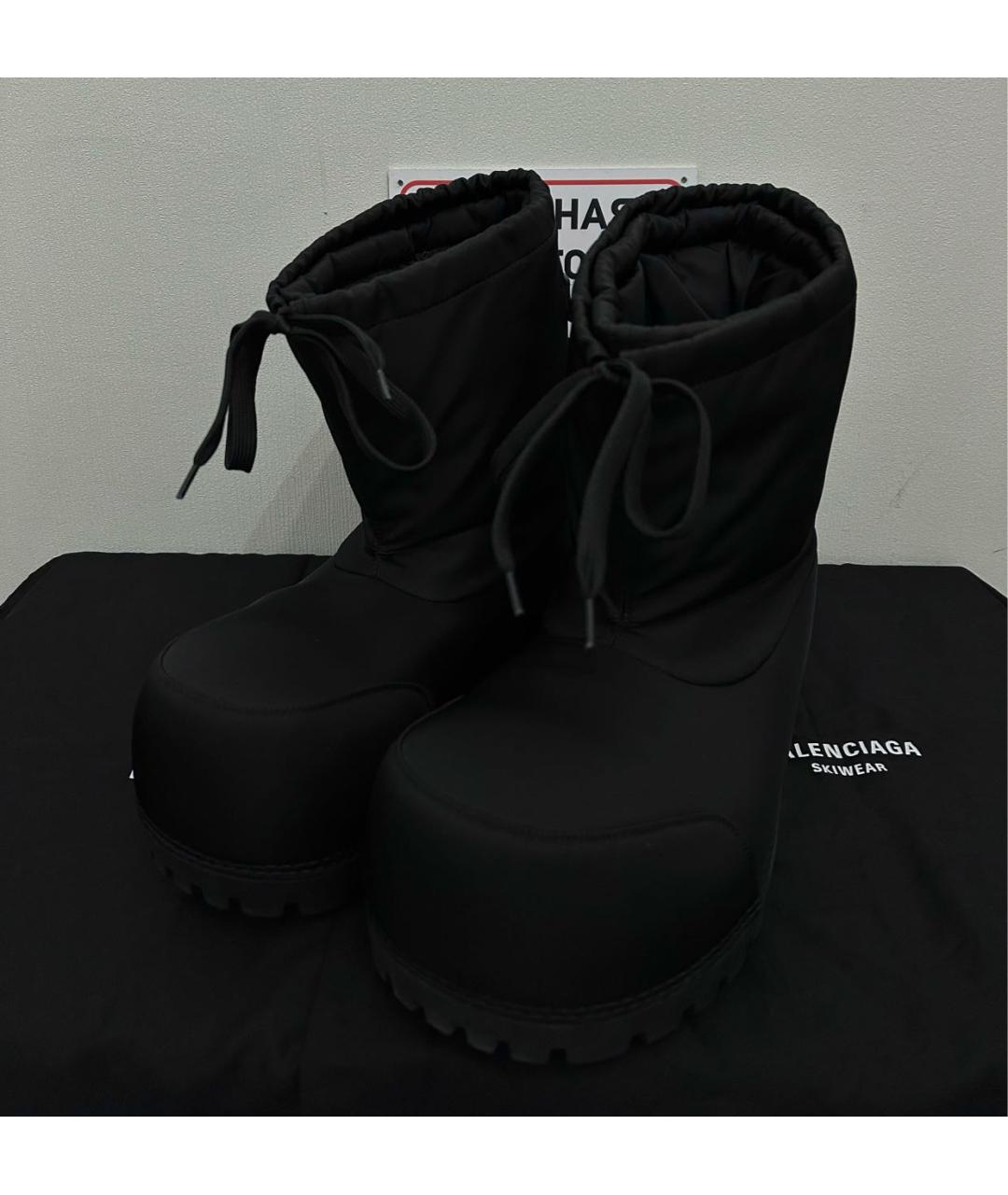 BALENCIAGA Черные синтетические высокие ботинки, фото 2