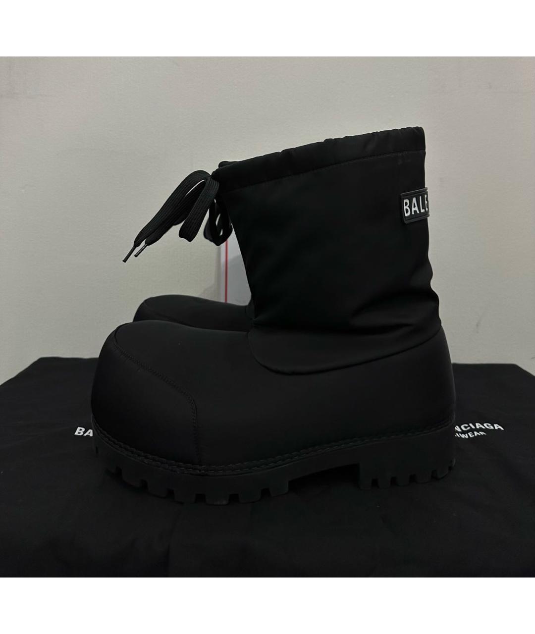 BALENCIAGA Черные синтетические высокие ботинки, фото 8