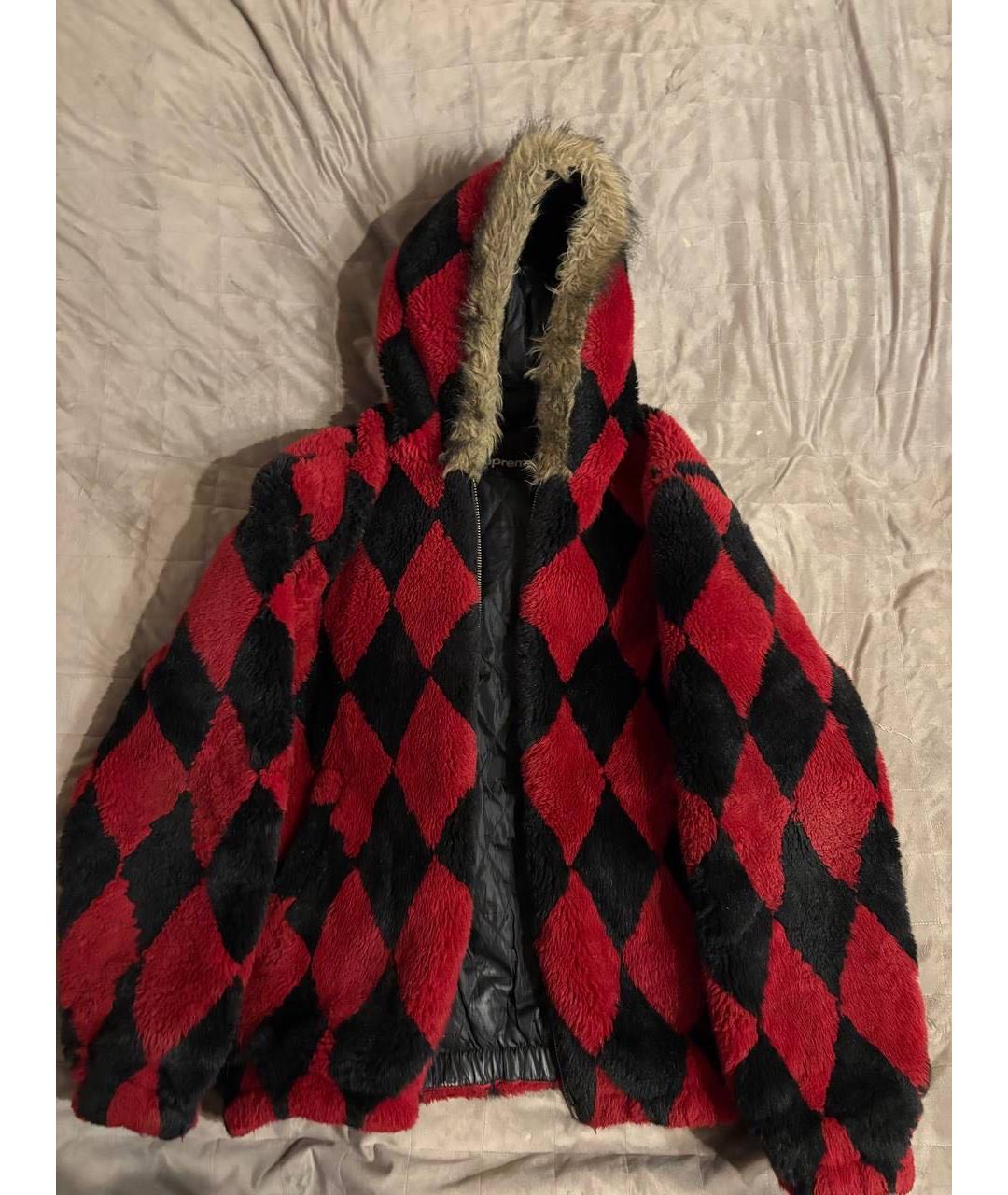 SUPREME Красная меховая дубленка/шуба, фото 5