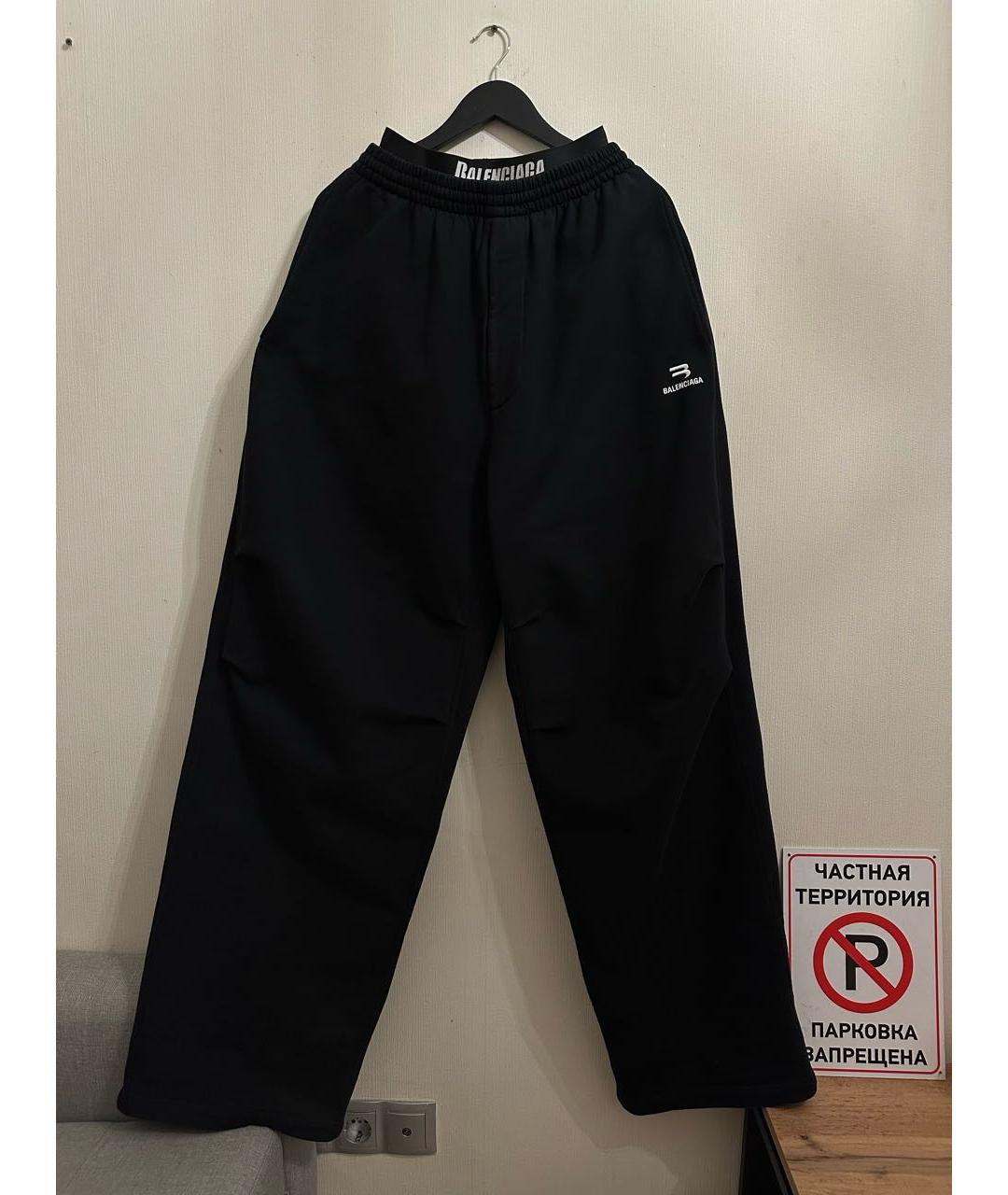 BALENCIAGA Черные хлопковые спортивные брюки и шорты, фото 8