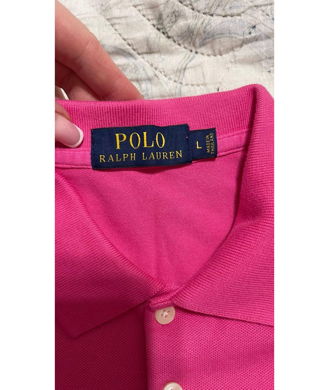 POLO RALPH LAUREN Розовая хлопковая футболка, фото 3