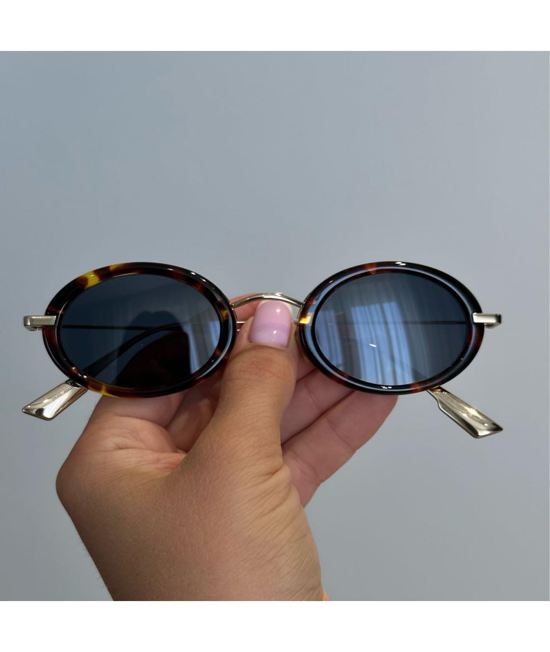 CHRISTIAN DIOR Коричневые металлические солнцезащитные очки, фото 8