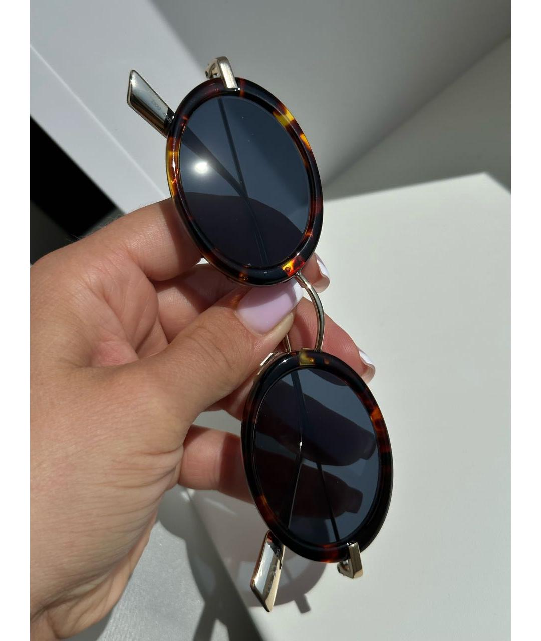 CHRISTIAN DIOR PRE-OWNED Коричневые металлические солнцезащитные очки, фото 6