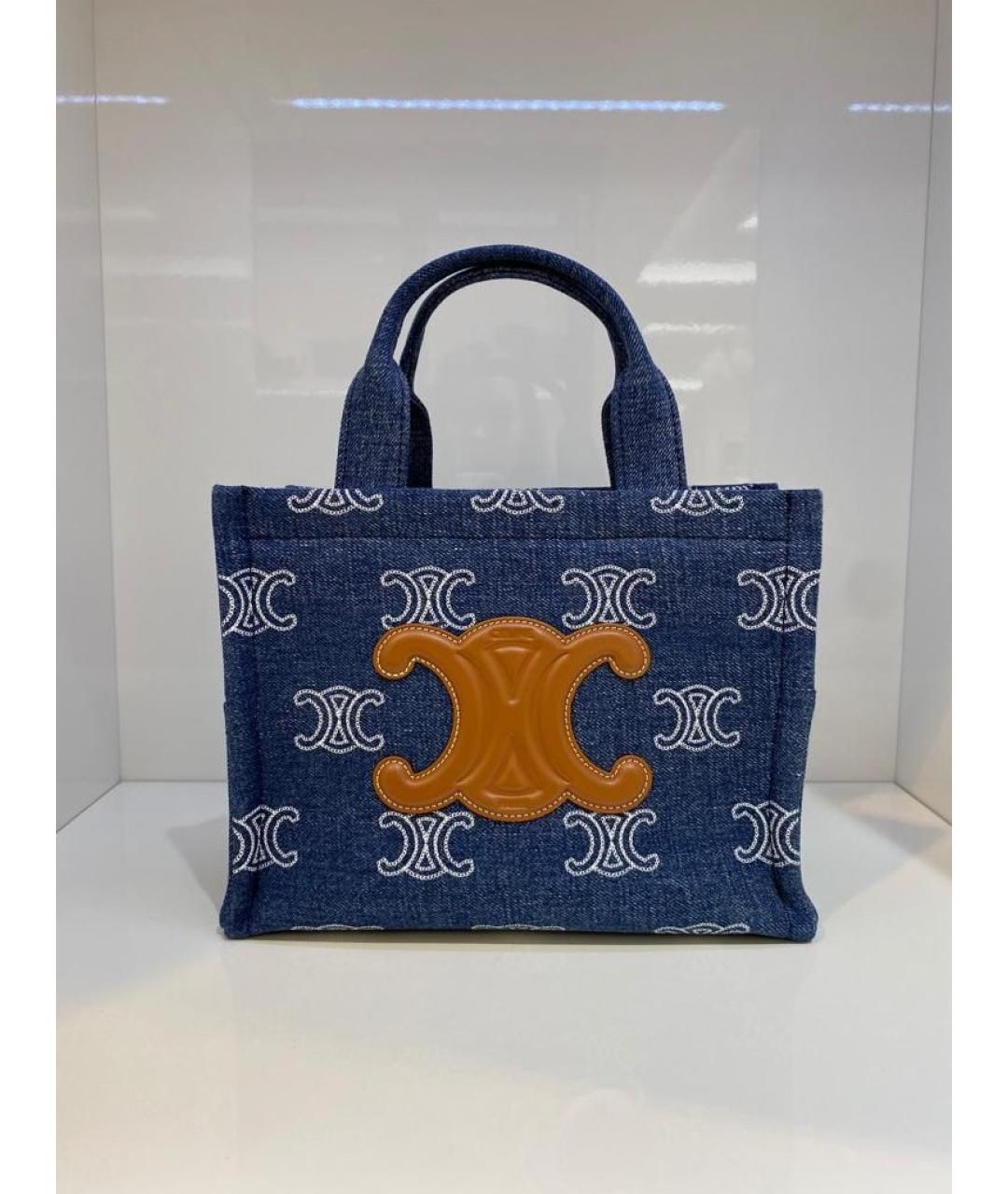 CELINE Синяя сумка с короткими ручками, фото 3