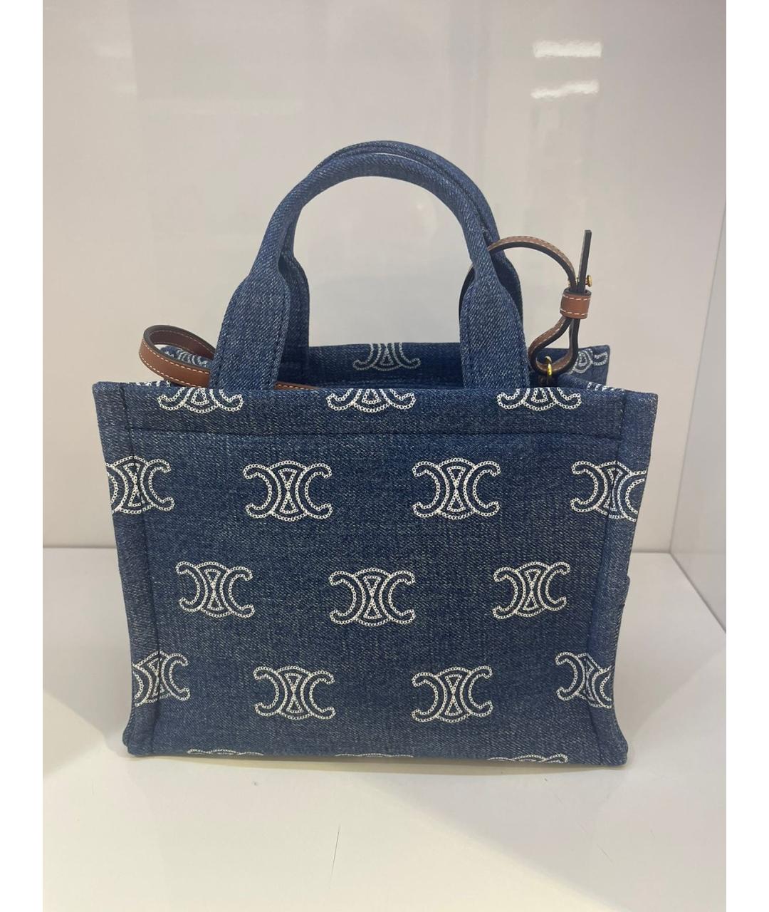 CELINE Синяя сумка с короткими ручками, фото 2